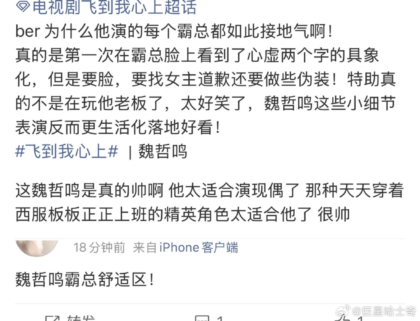 魏哲鸣下沉市场口碑 魏哲鸣飞到我心上口碑 长效路人盘才是硬实力！观众愿意反复回看