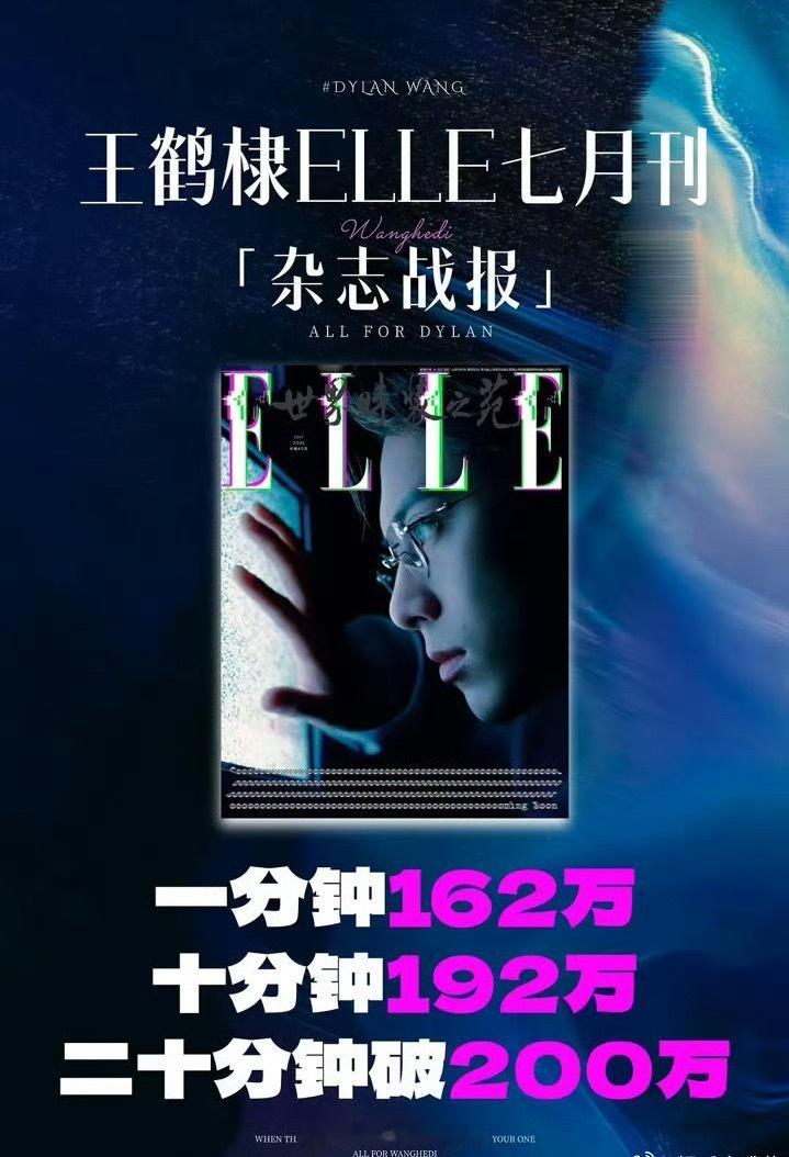 继elle八十周年金九刊后，王鹤棣第三本五大来了！销售额已破200万✌️ 