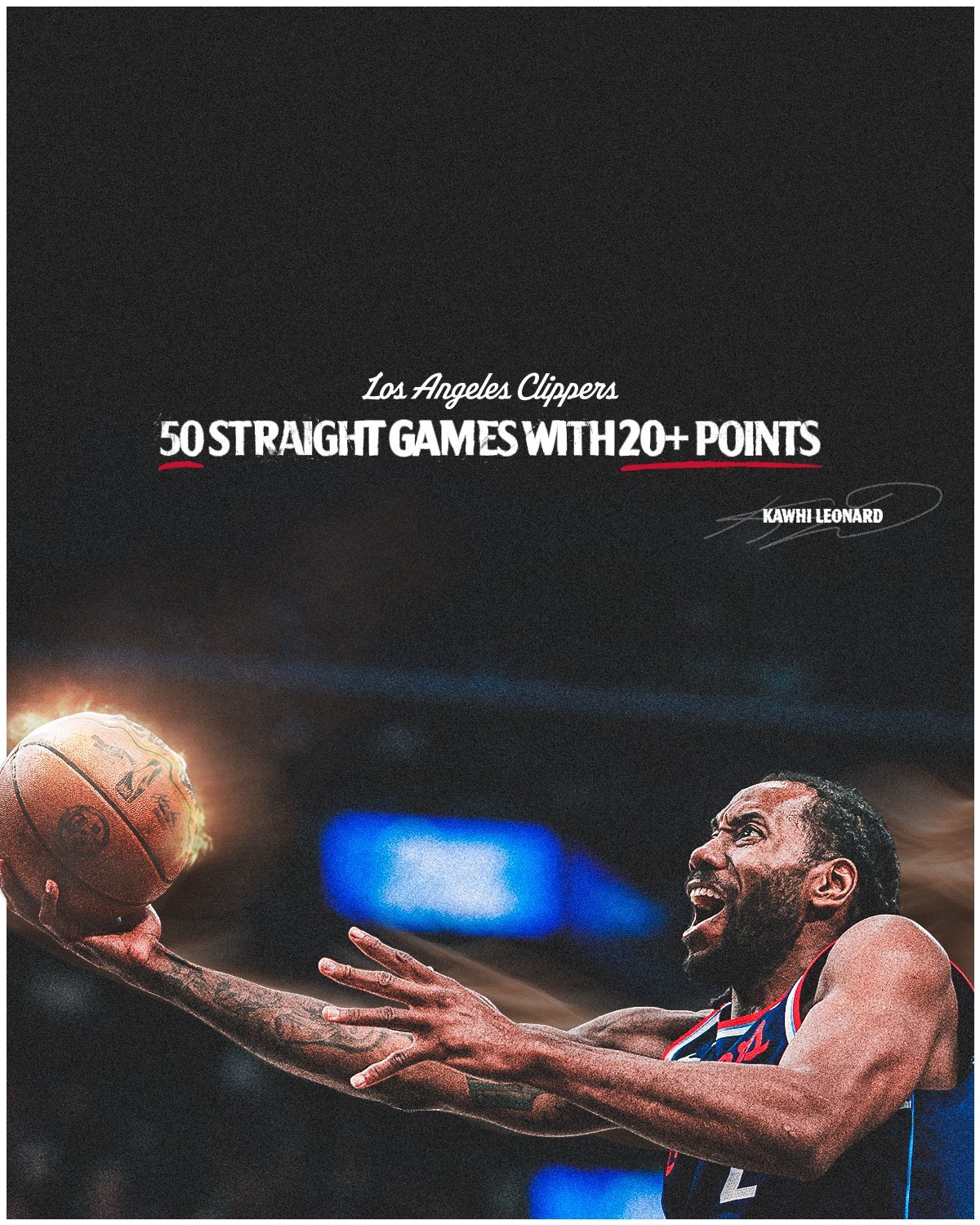 连续50场得分20+NBA历史上第14位达成此成就的球员，首位在30岁以上达成这