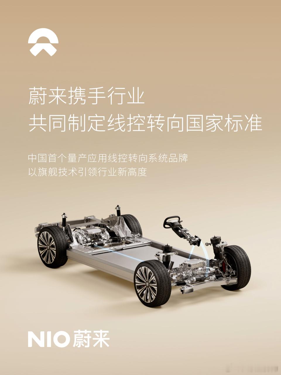 这才是技术硬实力的展现啊，蔚来携手行业 ，共同制定线控转向国家标准今日，蔚来作为