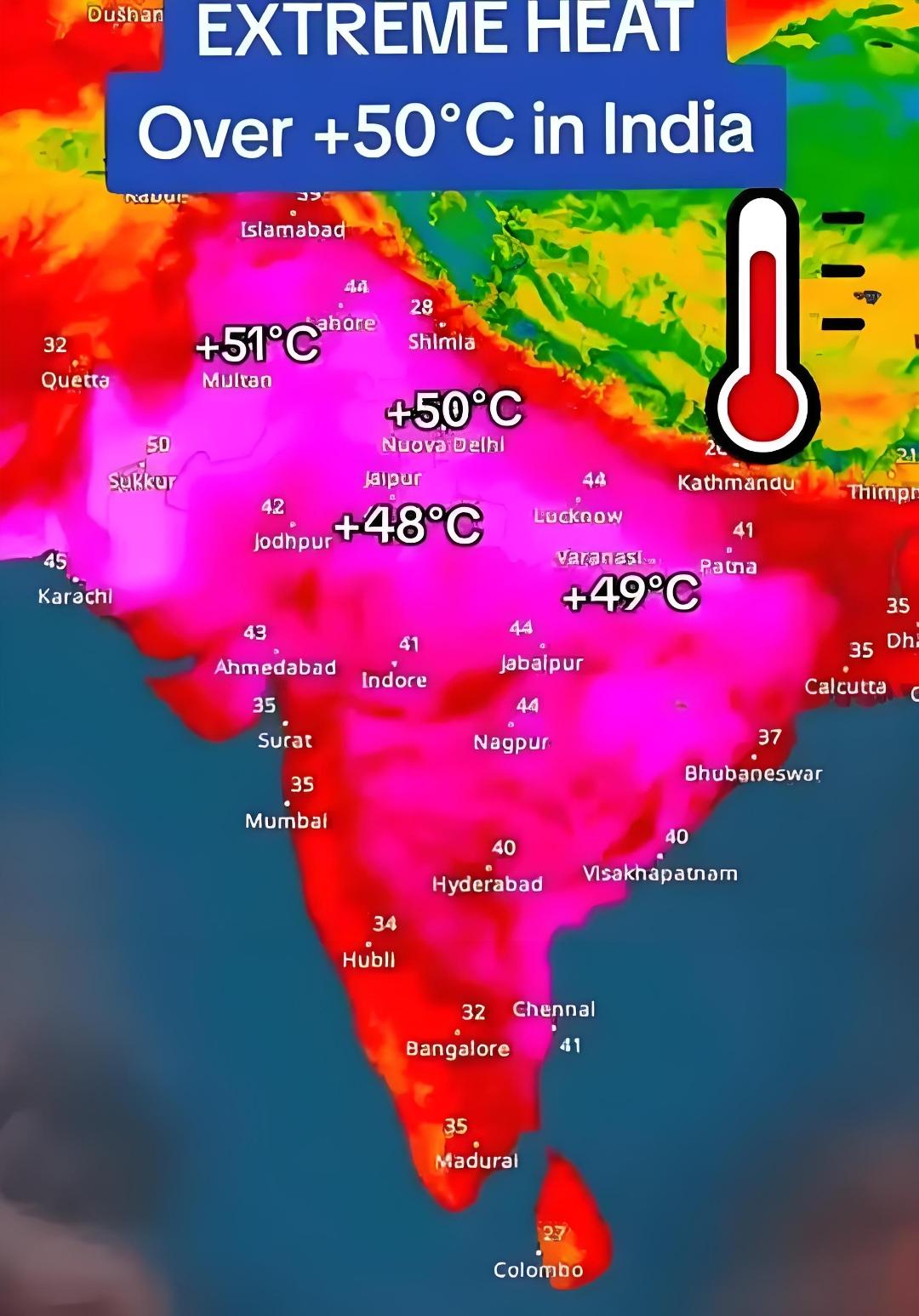 热浪滚滚的印度。5月19日印度北方邦班达地区测得‌48.2℃‌，刷新当地1951