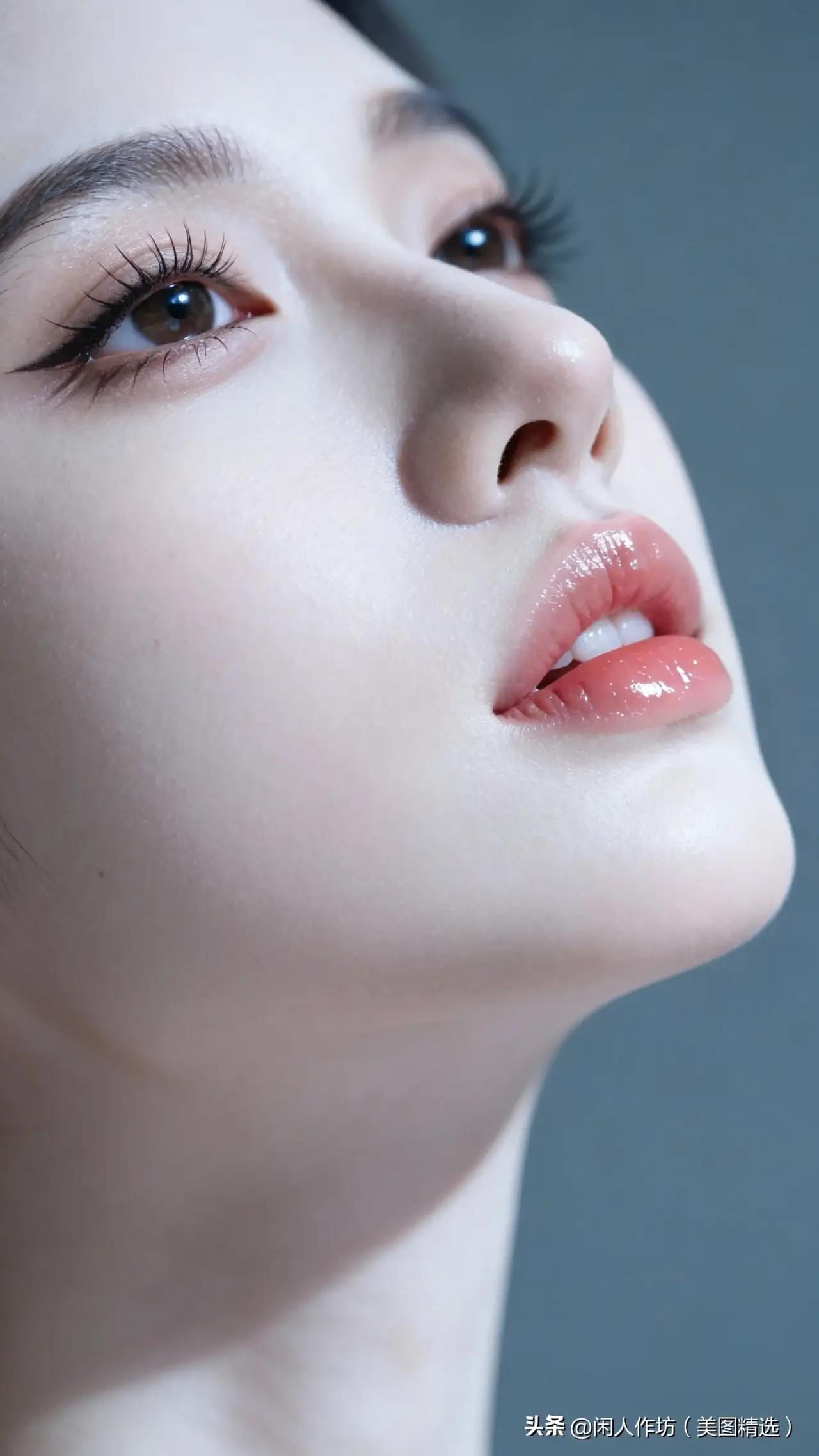 温柔甜美的侧颜，精致的妆容，让人心动不已！🍀🌺🌴