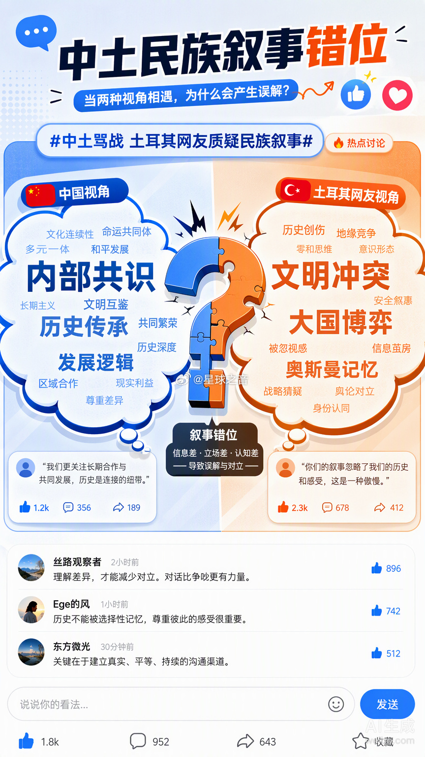 土耳其网友质疑我们的民族叙事，第一反应往往是愤怒，觉得对方不了解中国。但冷静下来