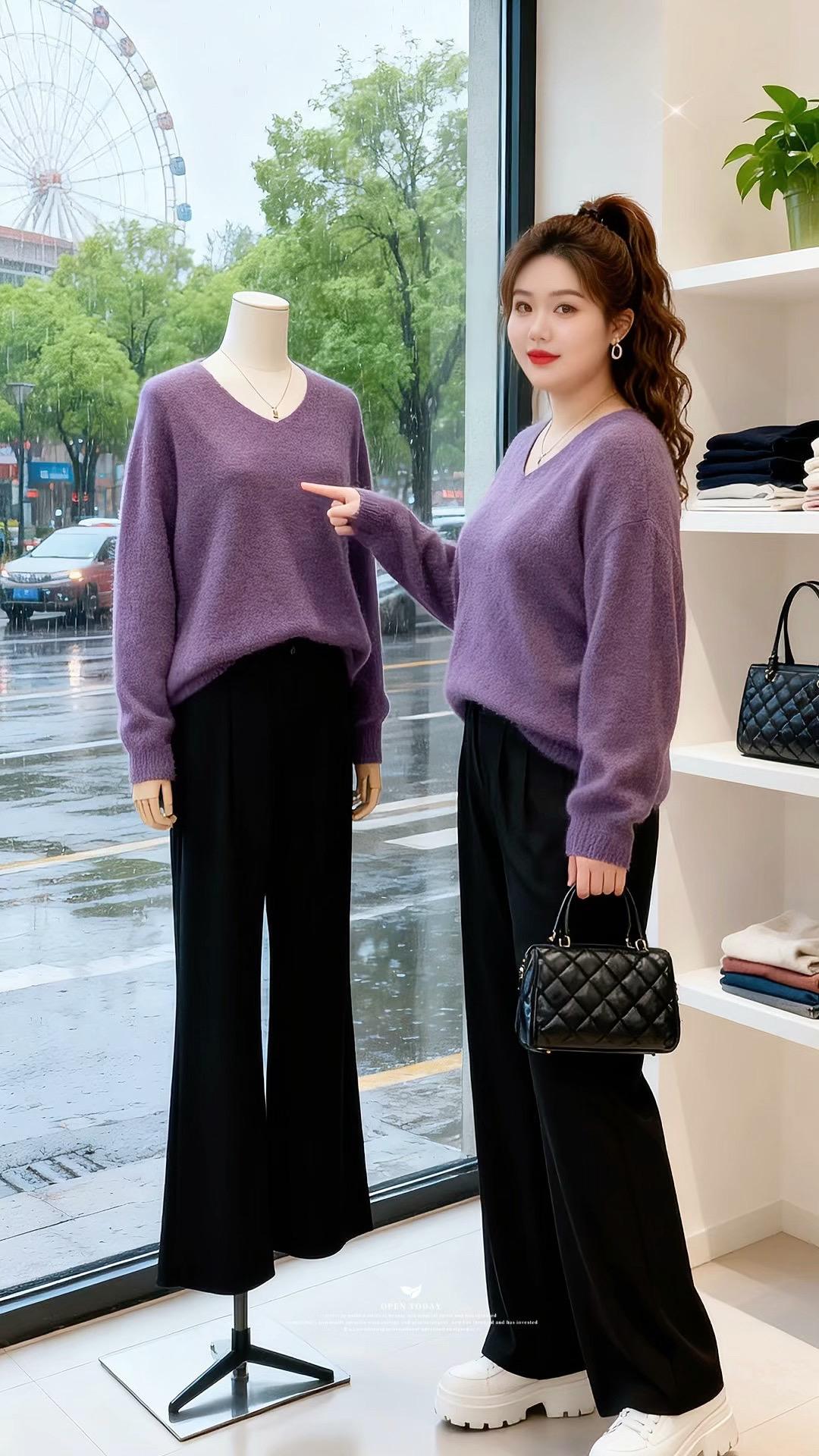 大码女装开启我的2026穿搭第一弹新年战袍我先手搓上了学会毛衣搭配这个...