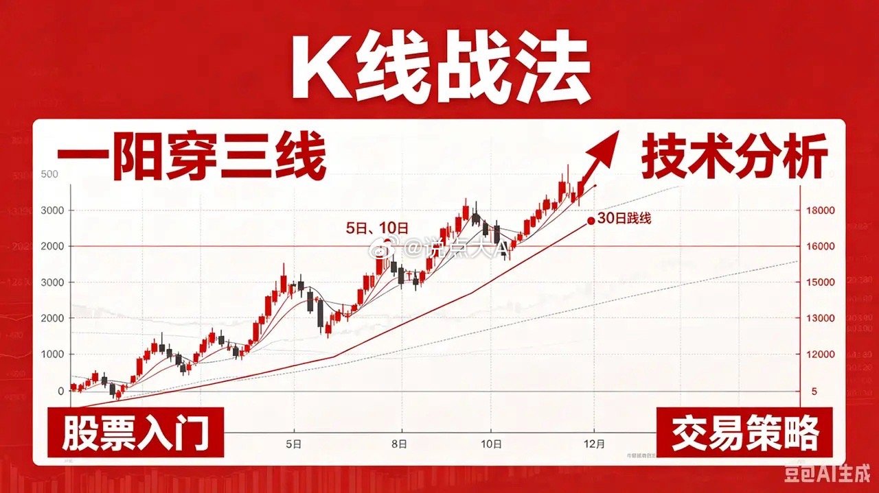 一阳穿三线：抓住趋势启动的黄金起爆信号炒股老股民都懂，一波翻倍大行情，起点往往就