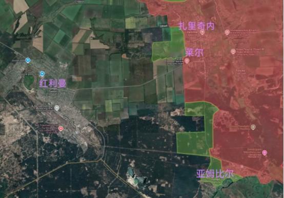 俄军在红利曼以东和东南向前平推，乌军已经无力回天了。因为在红利曼以东和东南，再没