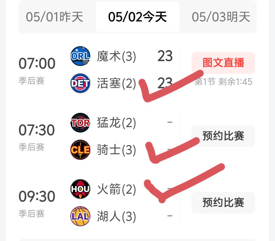 今天三场比赛预测来了，一队出局，两组战平
今天上午NBA有三场比赛，非常巧的是三