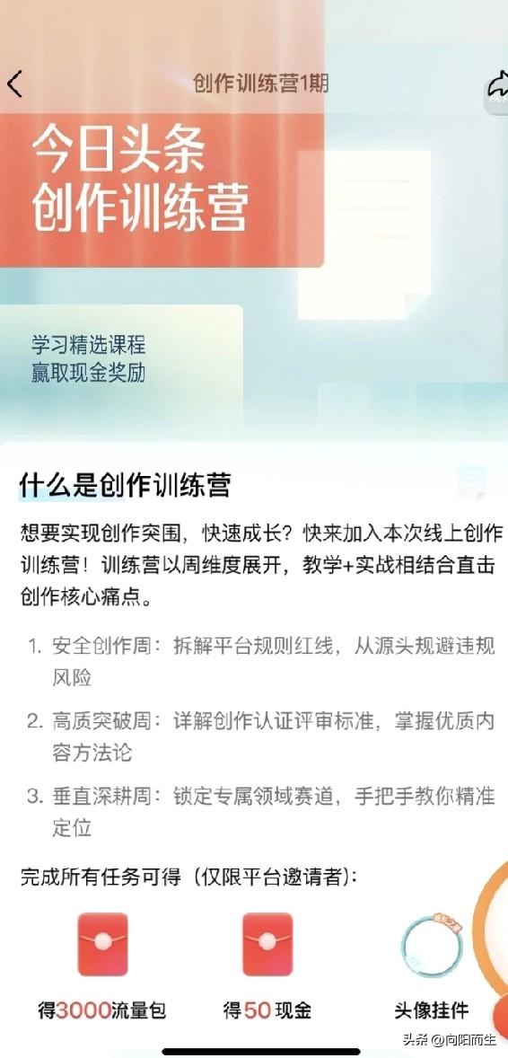 刚收到消息，
被选进平台的创作者训练营啦，
整整三周！
真的特别开心，
有点小激