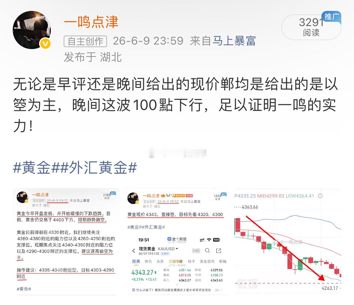 6.9日内小结早评精准锁定趋势，晚间给出的现价郸也是一语成谶，稳稳踩中下行节奏；