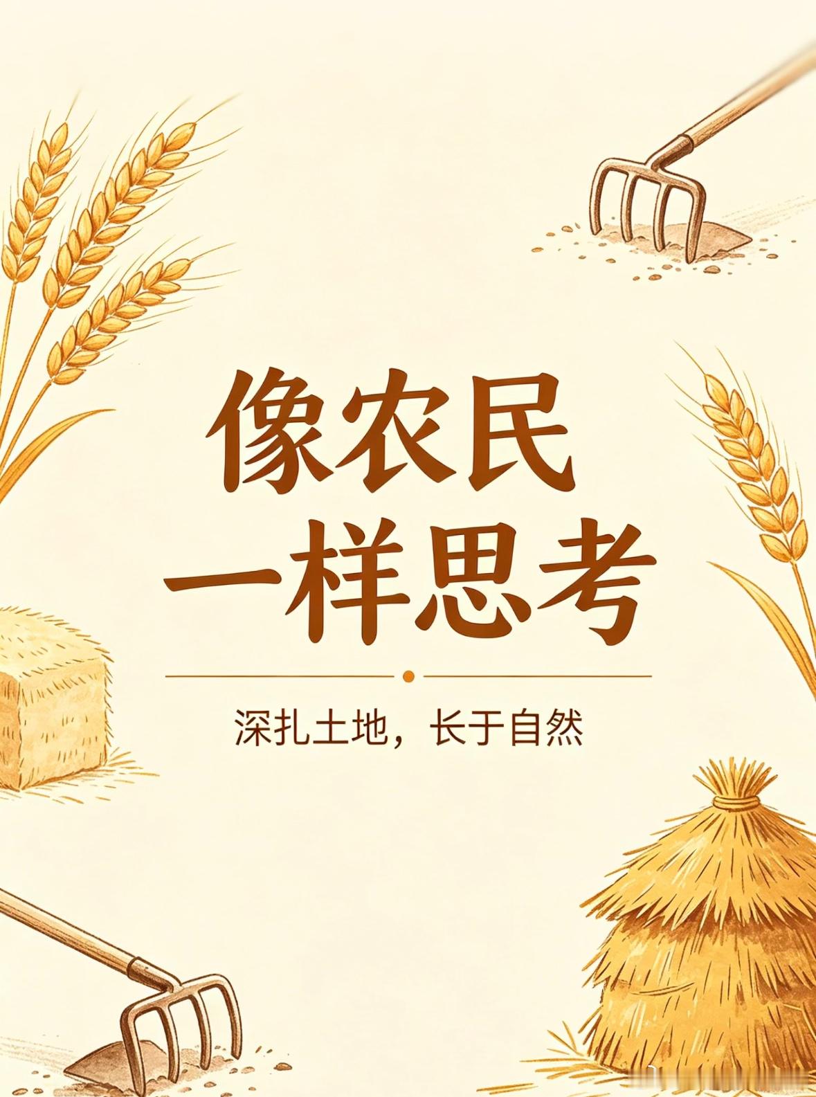 像农民一样思考！深扎土地，长于自然。 