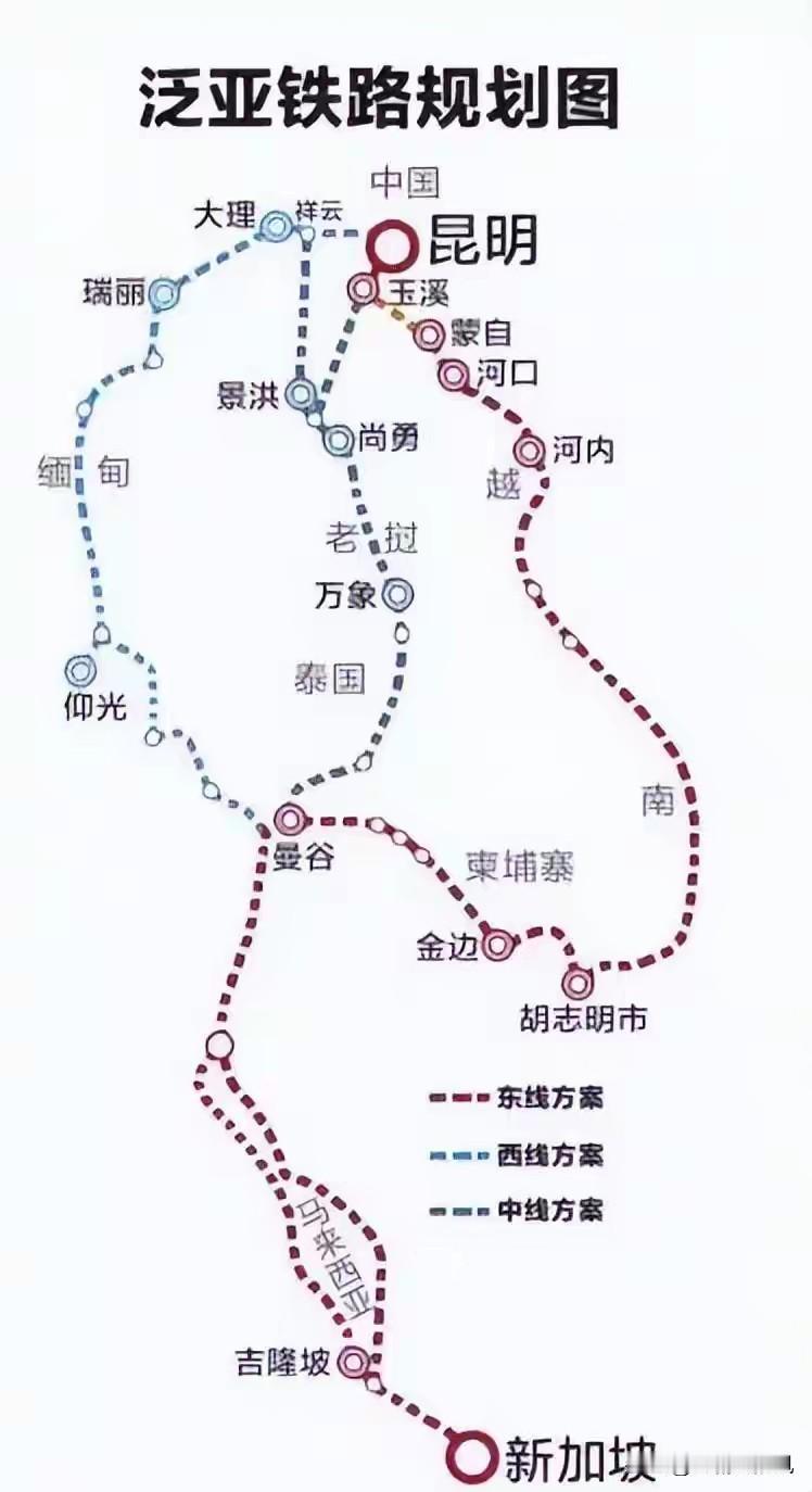 说一下东南亚铁路，网上错误信息满天飞，误导大众！实在忍不住！东南亚铁路，

从中
