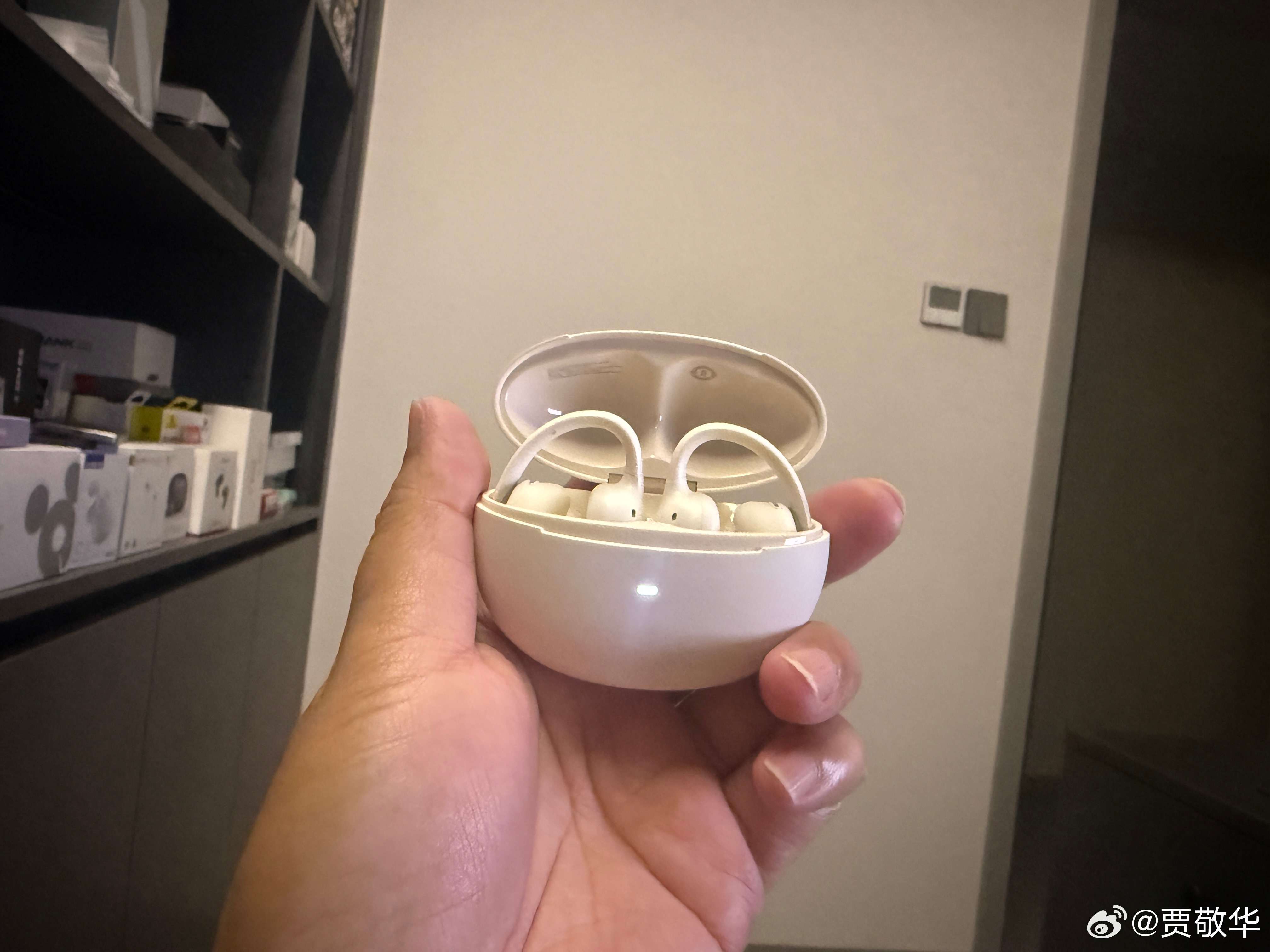 刚淘的玩具，开放式蓝牙耳机，可以自己更换气囊，也就是耳机外面的保护套。如果耳机大