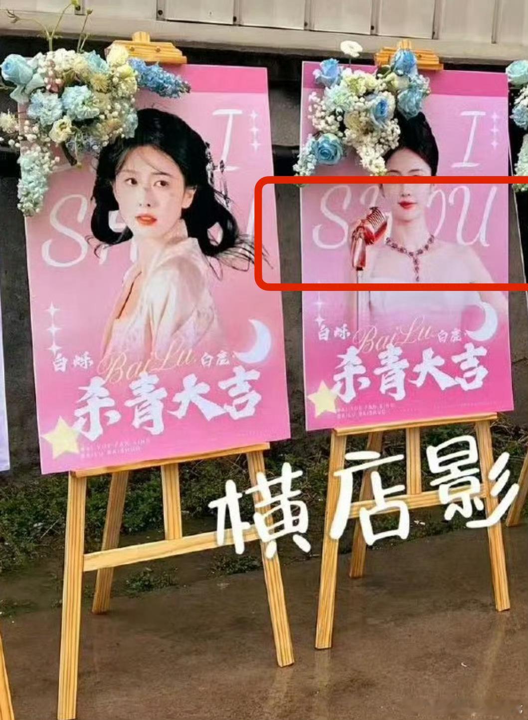 白鹿杀青的应援板上所有“白烁”的拼音都拼错了，错把baishuo 写成了bais