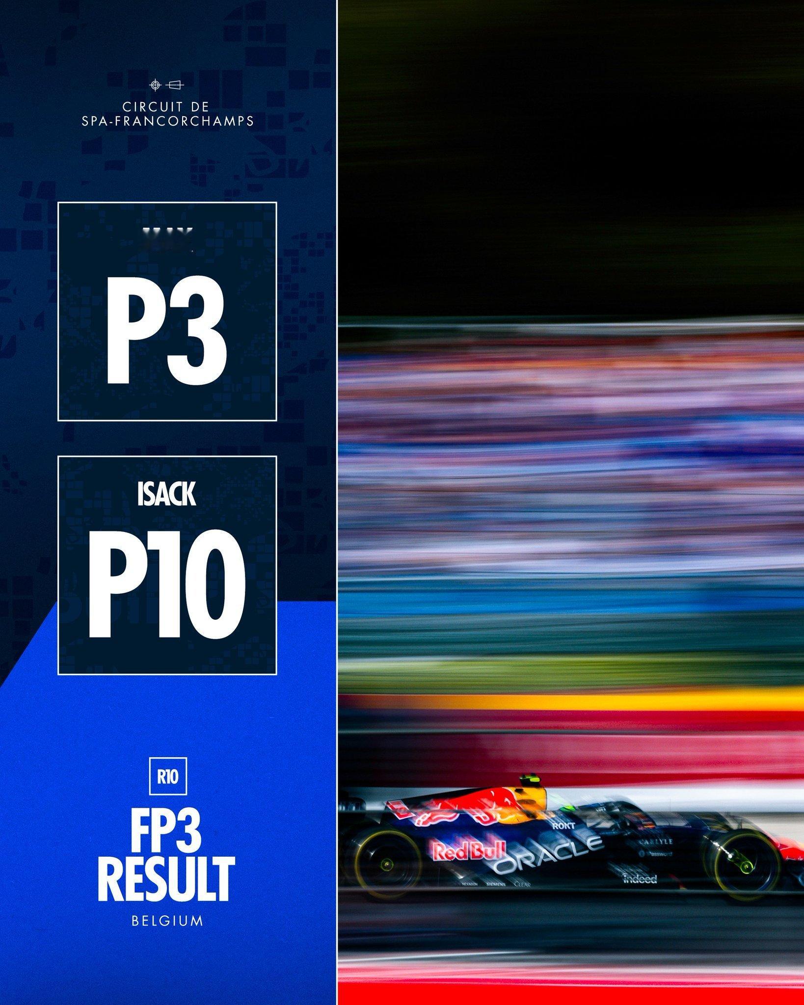2026赛季F1比利时🇧🇪大奖赛 FP3结束🔚梅赛德斯车队车手安东内利排在