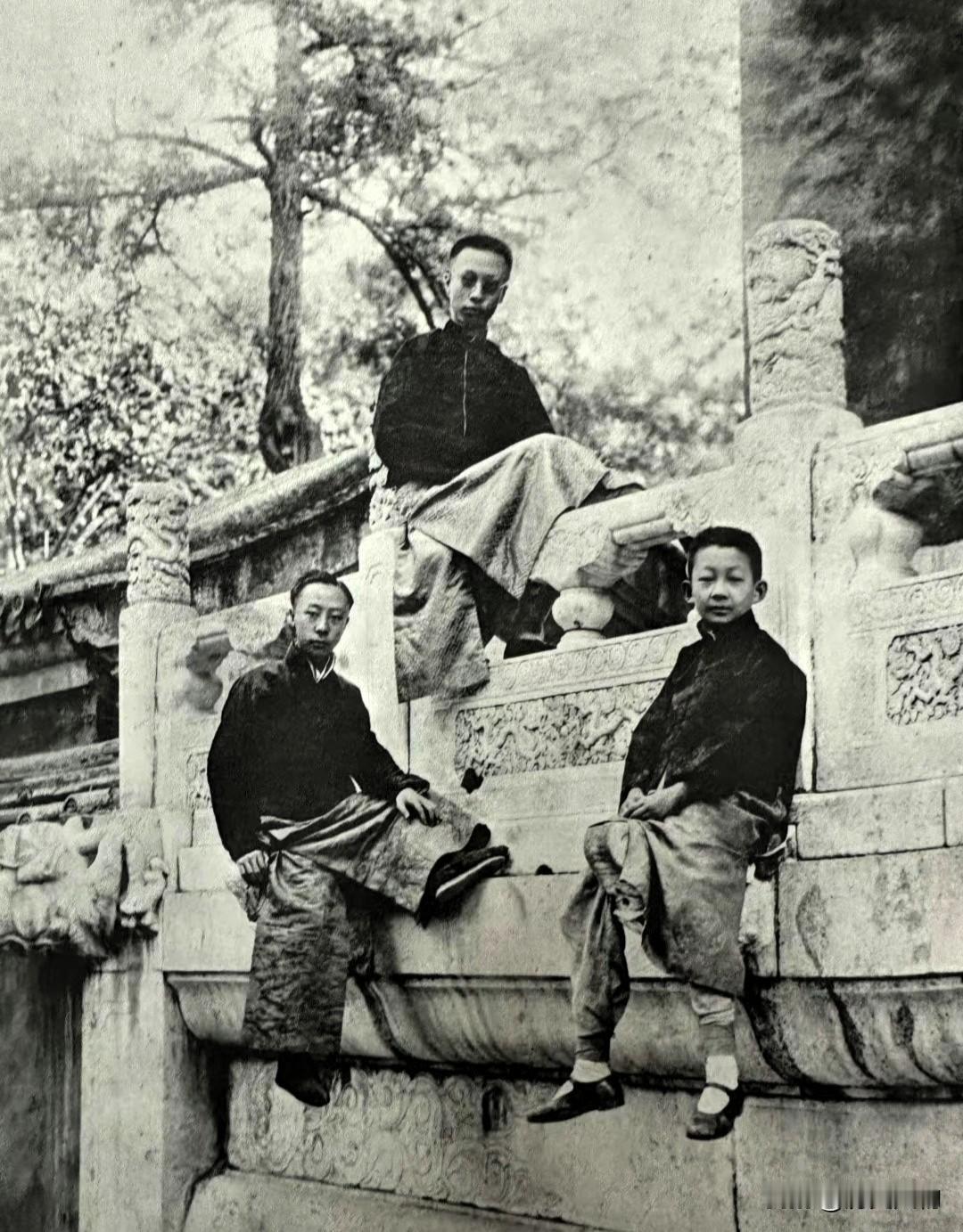 民国十三年，十八岁的溥仪与弟弟留下珍贵合影。就在这一年，冯玉祥率军入京，将清室皇