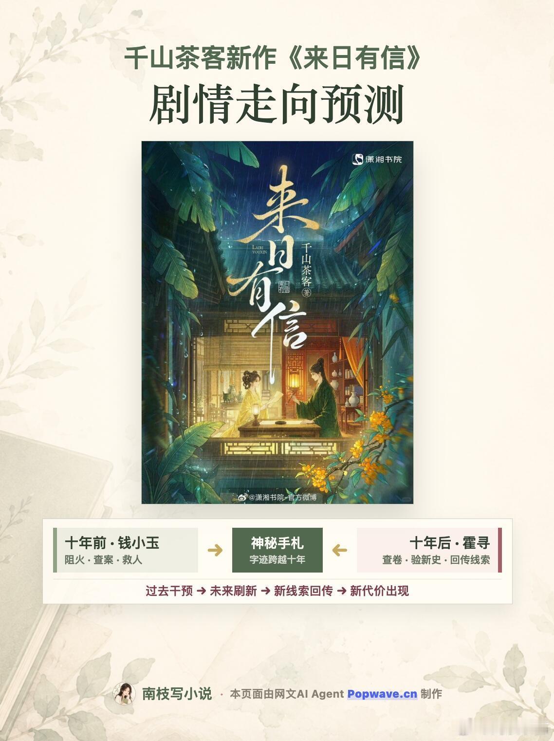 阅读书坊来日有信千山茶客新书来日有信 千山茶客的的古言新作《来日有信》8月6日空