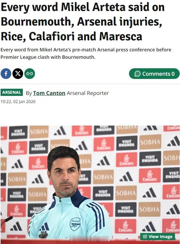 阿尔特塔出席了赛前新闻发布会，我们来看看阿森纳主帅的发言。周二的比赛后有没有新的