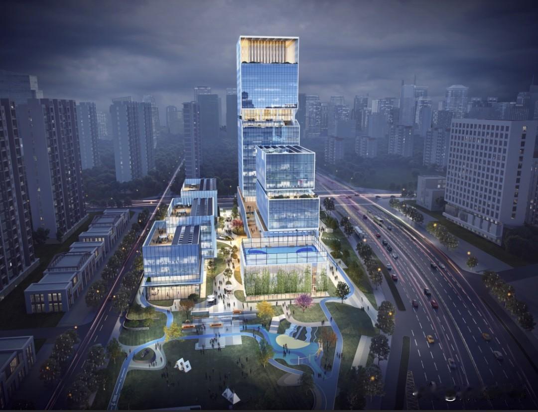 项目总投资约5亿元，总建面9.3万㎡，集总部办公、产业研发、展示交易、创新服务于