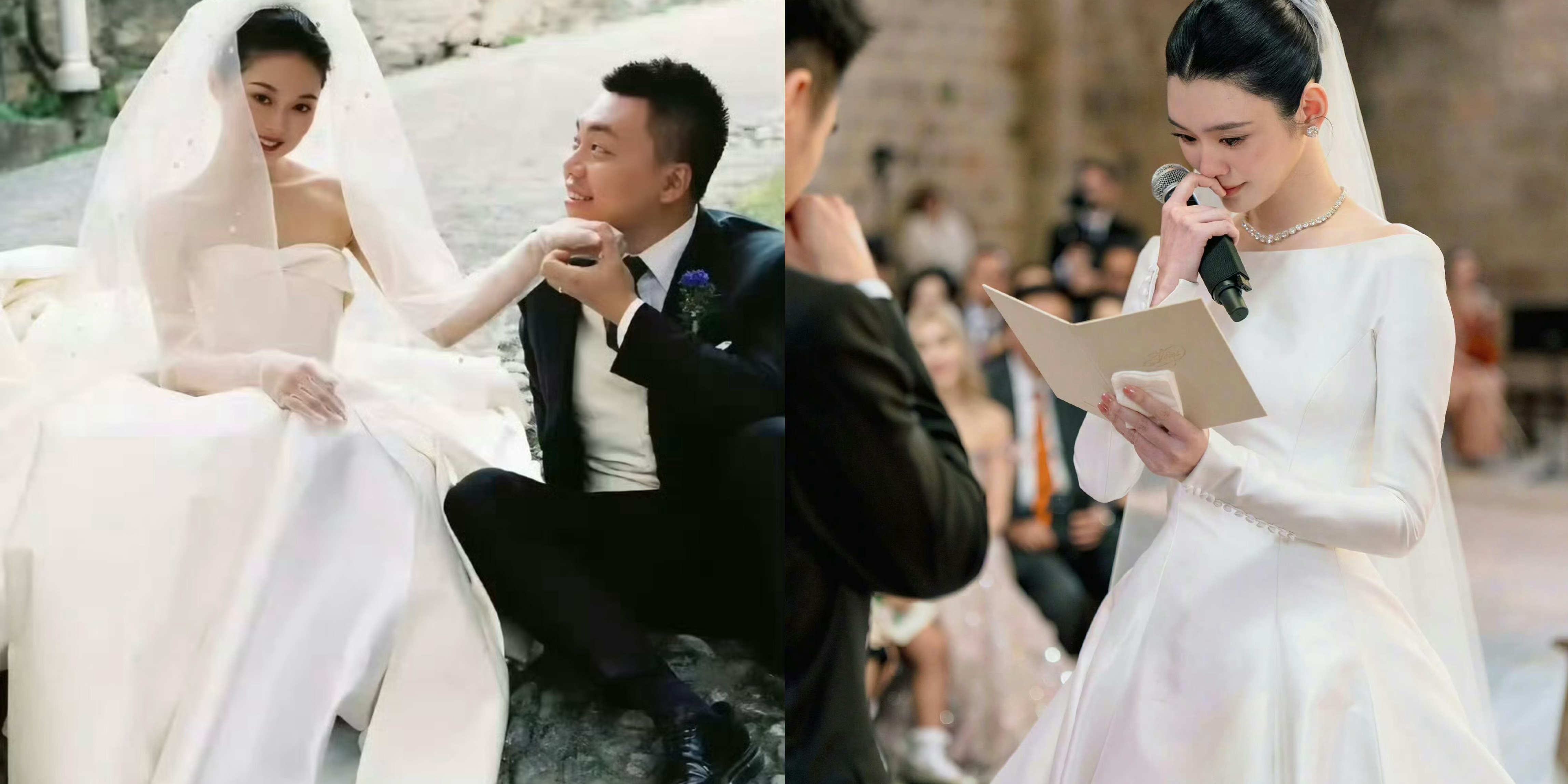 奚梦瑶晚晚都选的缎面婚纱奚梦瑶晚晚婚礼审美奚梦瑶晚晚都选的缎面婚纱，晚晚十年前的