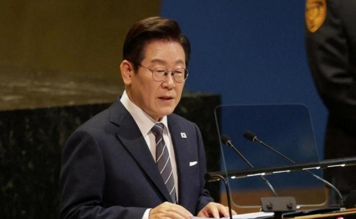 韩国总统李在明在出席联大相关会议上，对关于朝鲜洲际弹道导弹研发及核能力的表态。