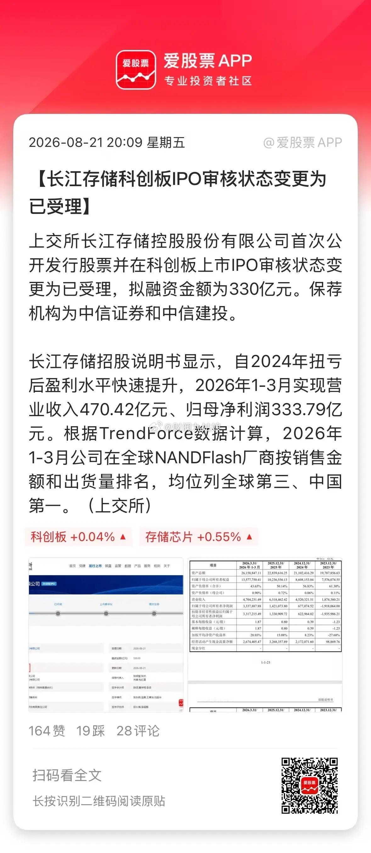 又一个IPO巨无霸来了，长江存储IPO审核状态变更为已受理，准备在科创板上市！拟