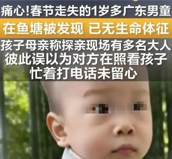 《痛心！春节走失的1岁多广东男童在鱼塘被发现 已无生命体征》播放量：22万
点赞