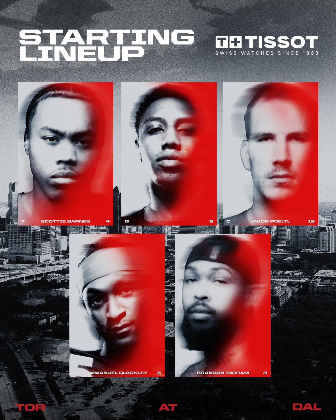 NBA达拉斯独行侠 基德继续五大首发，多伦多猛龙 也是延续前两场的首发 ​​​