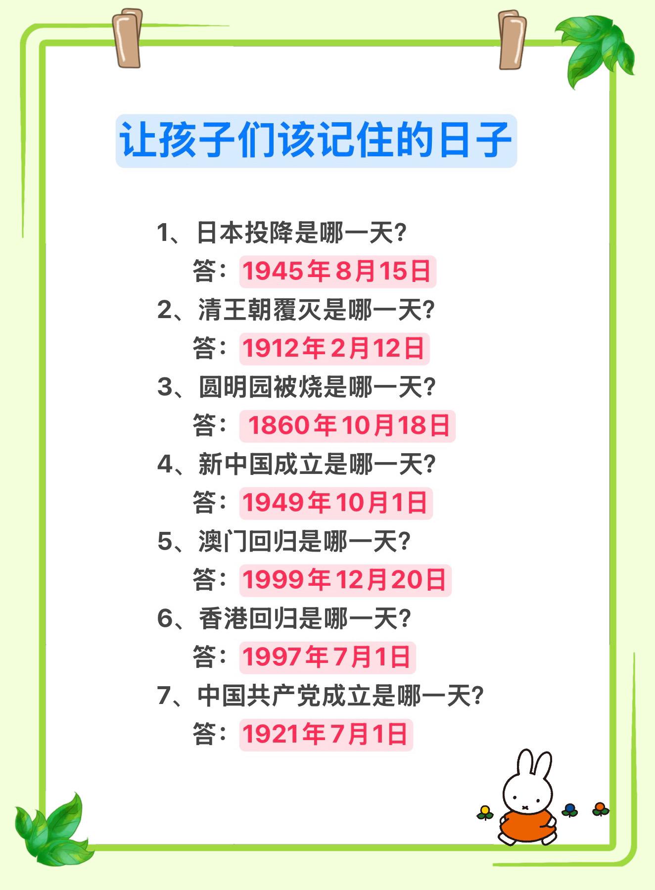 知识分享 文化常识 每天学习一点点 涨知识 父母收藏孩子受益
