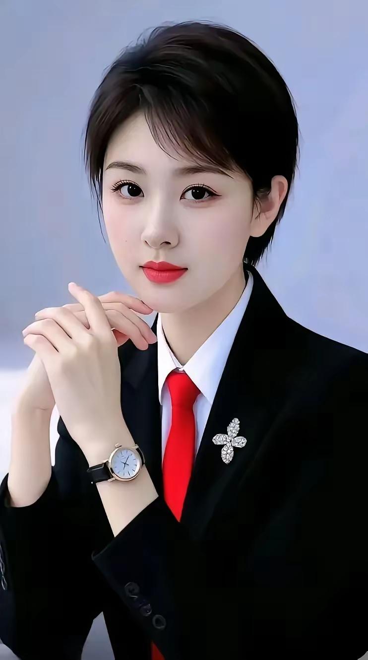 东方女性，职场之花。
眉清目秀，美若冠玉。
智慧美貌，兼收并蓄。
女中豪杰，不让