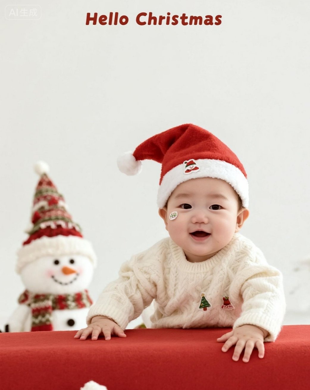 有AI真好！又给我家宝宝拍了一套圣诞主题的艺术照