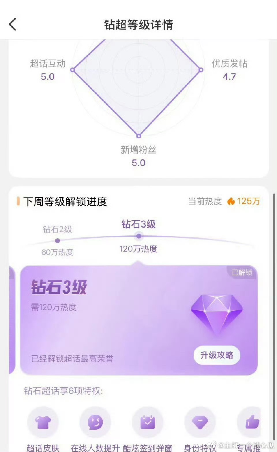梓渝超话两周都钻三了，直接跳过钻2，是蛮厉害的 ​​​