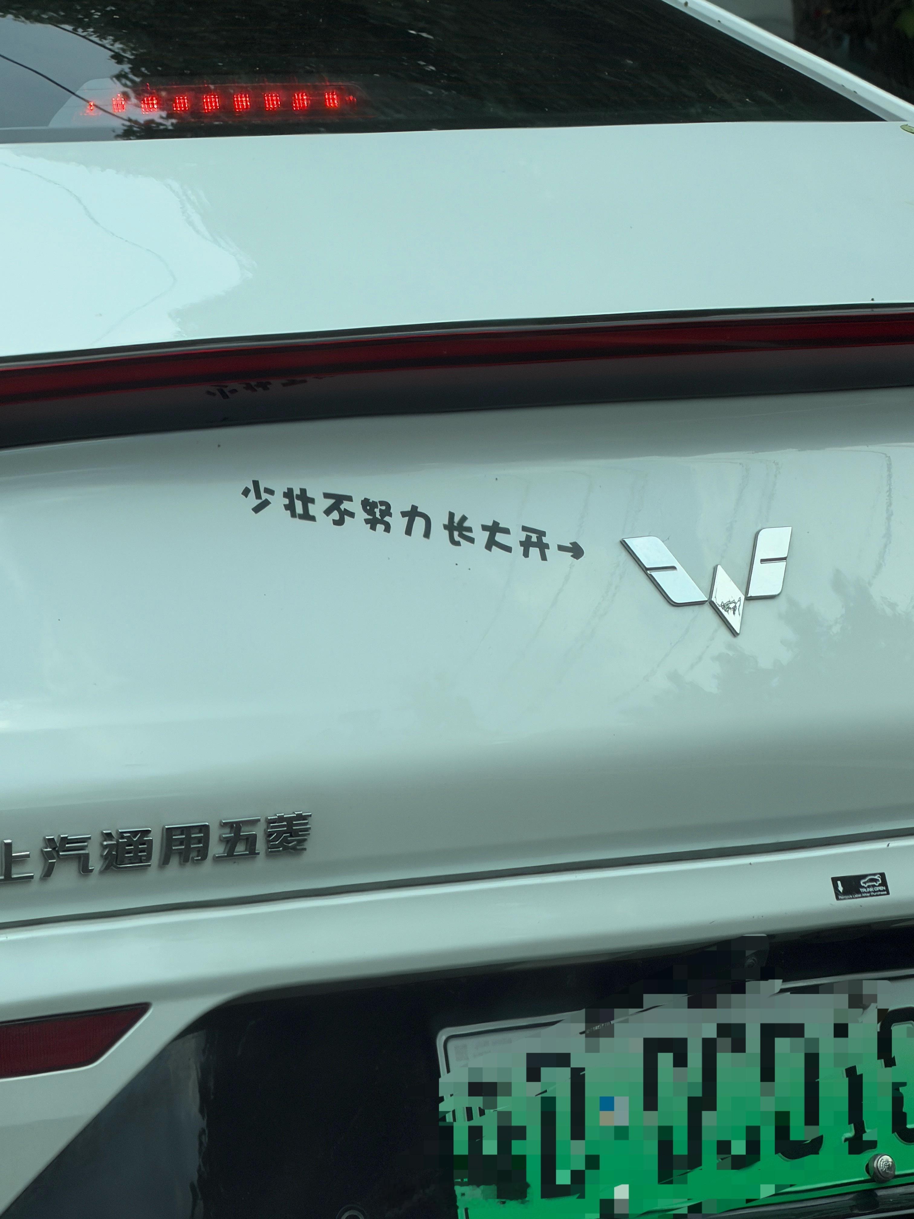难得看到还算可爱的车贴。