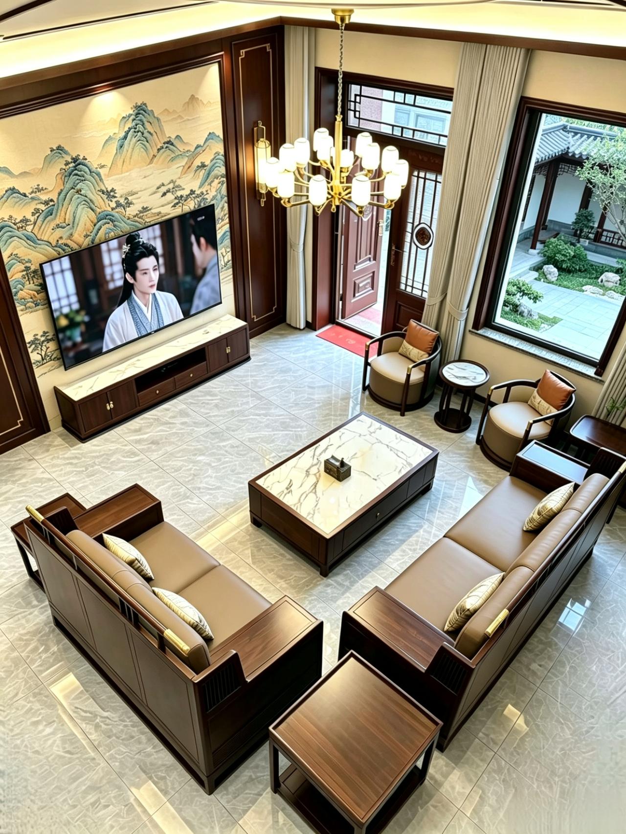 新中式风格沙发 新中式家具 全屋定制家具 实木家具 客厅搭配