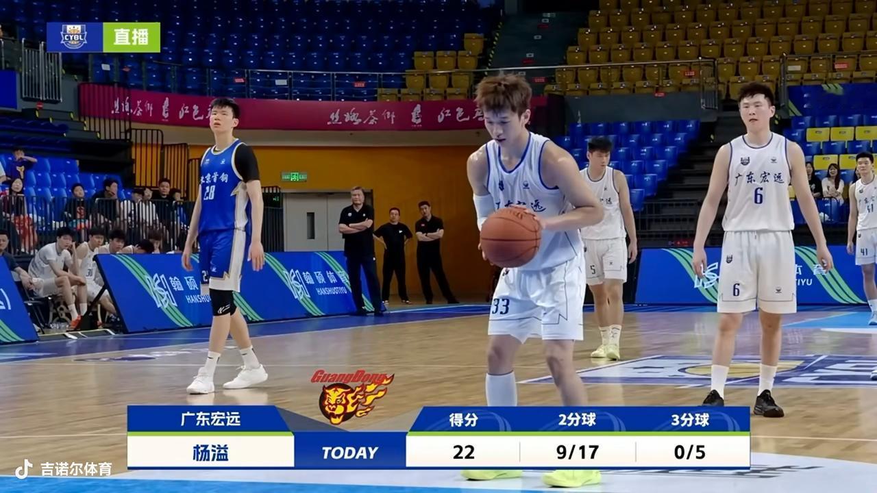 杨溢不大进步的话，下赛季仍然是上场机会很少。
昨晚他的数据是较亮眼27分、12助