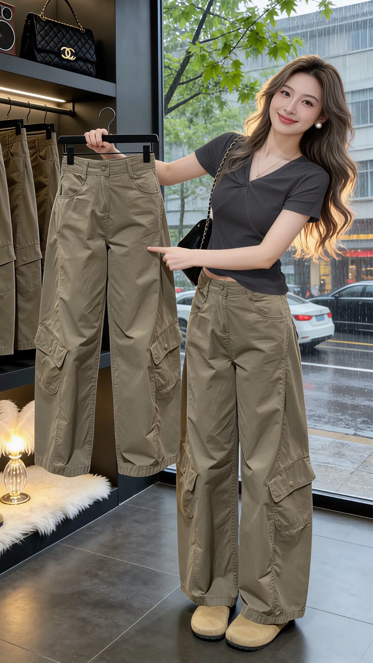 高颜值炸街女工装裤 显瘦显高显腿长裤子 修饰腿型的裤子 这才是女生们想...