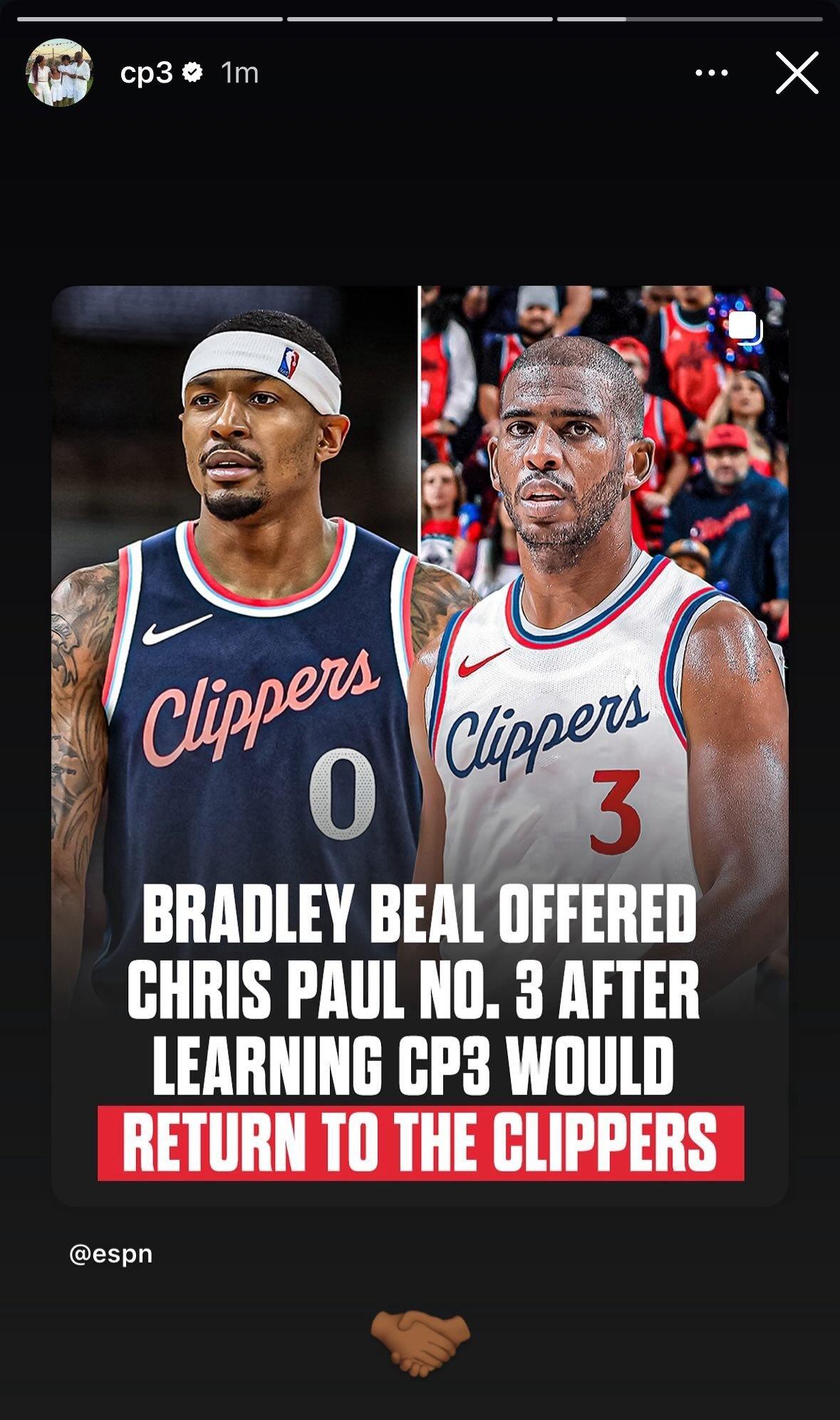 比尔把三号让给了保罗nba ​​​