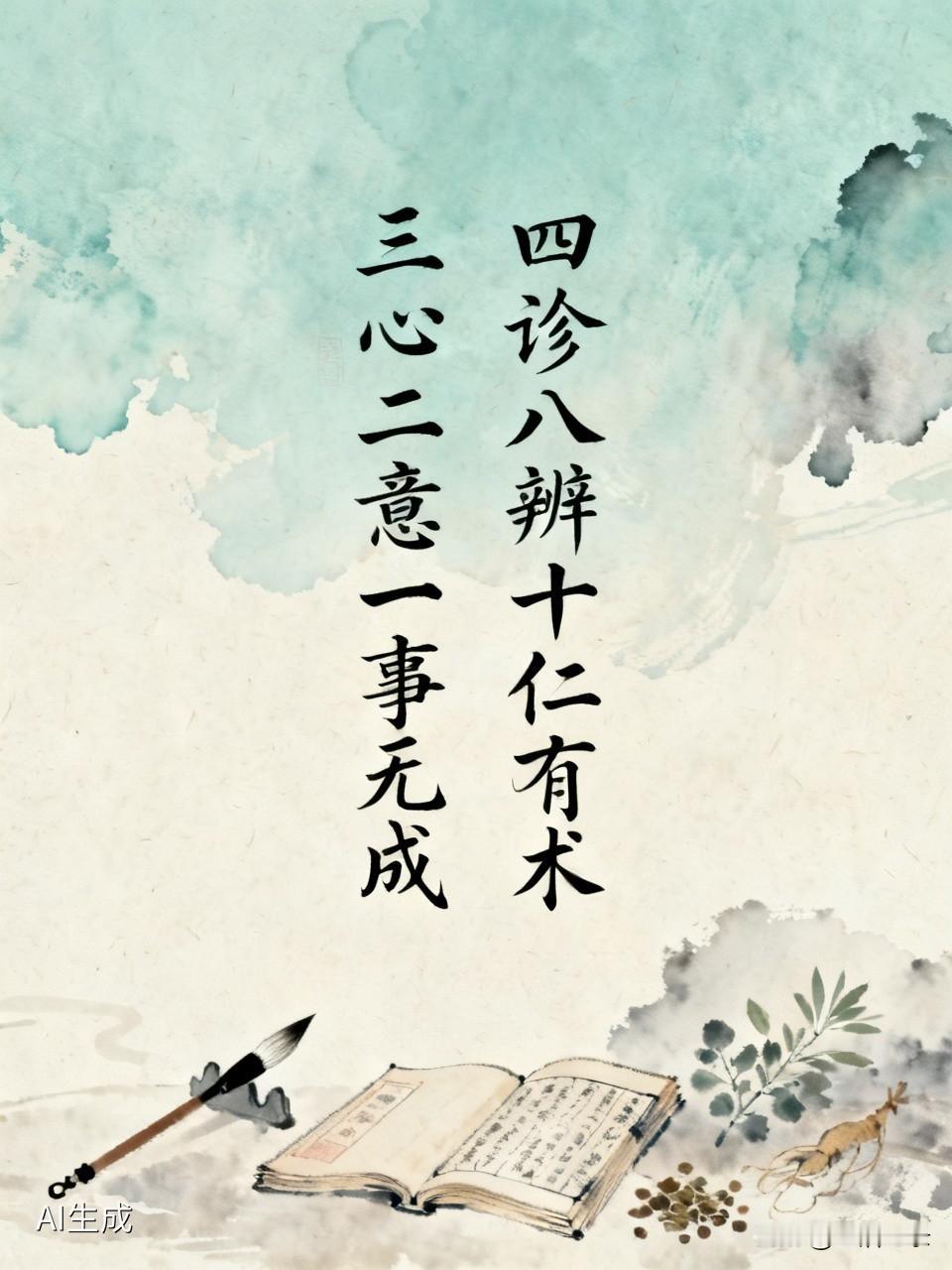 “三心二意一事无成，四诊八辨十仁有术”，这两句话对比太鲜明了。三心二意就像小猫钓