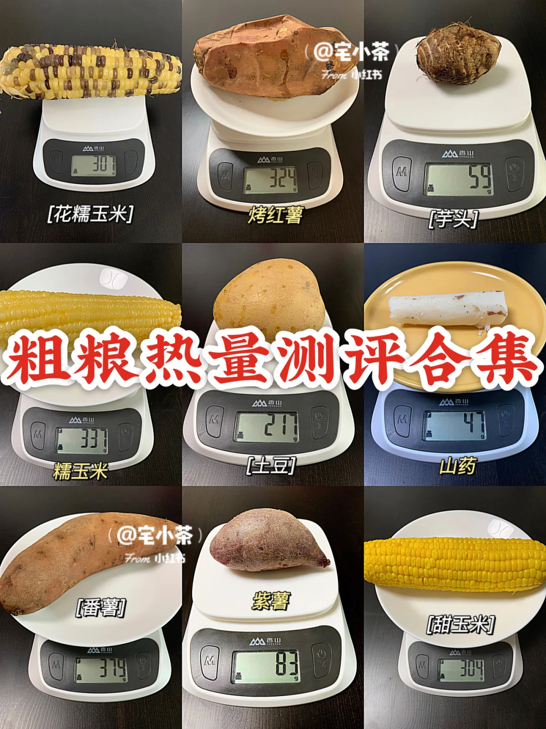 粗粮热量测评合集｜1️⃣1️⃣种薯类玉米🌽