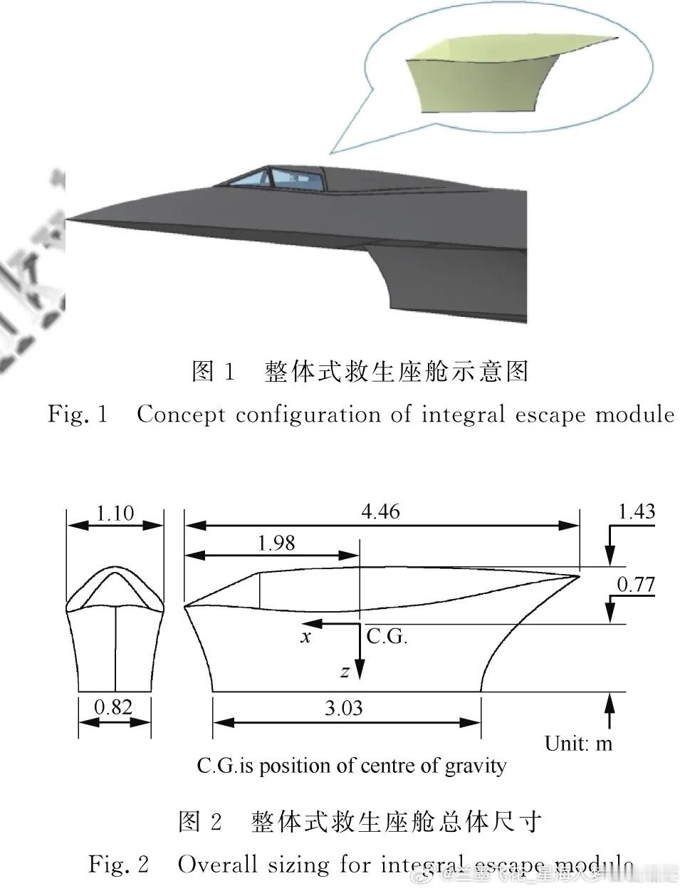 整体式高超音速飞机逃生舱 [666]最高逃生速度4马赫，最高逃生高度30公里 [