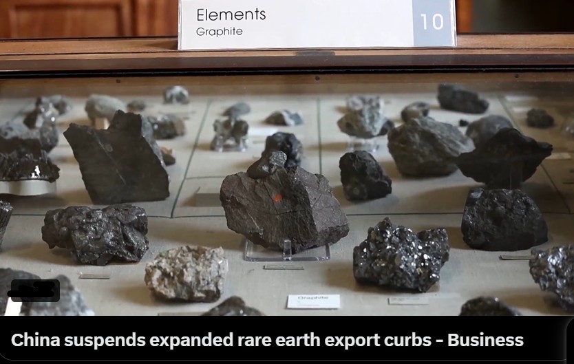 路透社：中国暂停了对稀土材料和设备的扩大出口管制。中国商务部表示，对锂电池和超硬