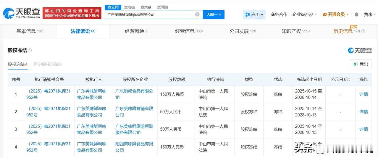 【厨邦小童旗下多家公司股权被冻结 厨邦小童涉多起买卖合同纠纷】
据媒体报道，近日