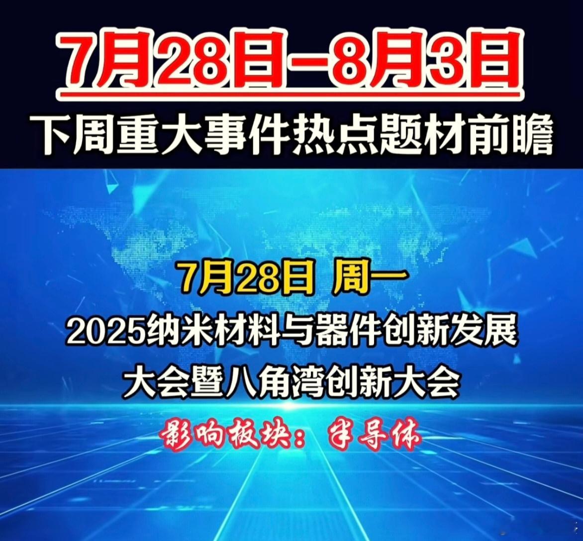 下周热点事件题材前瞻，涉及半导体，华为，游戏，固态电池，印刷包装，影视传媒，汽车