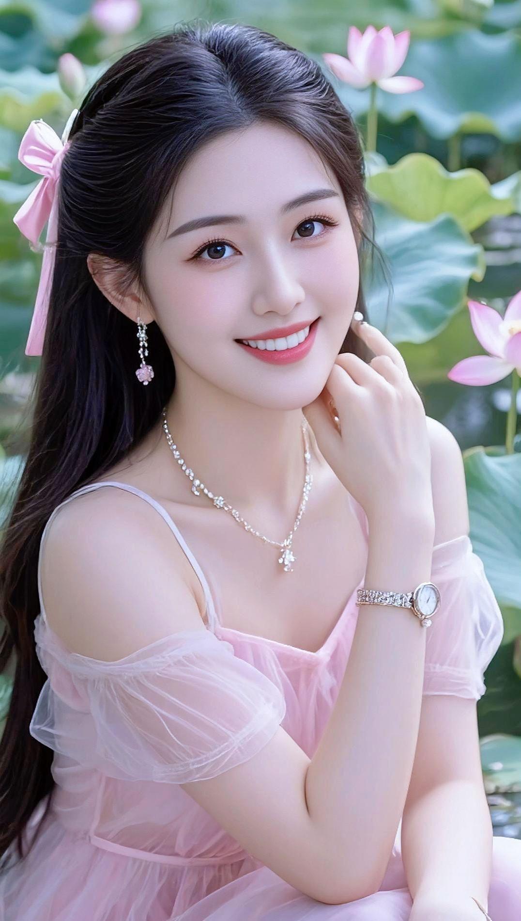 AI荷塘清新写真