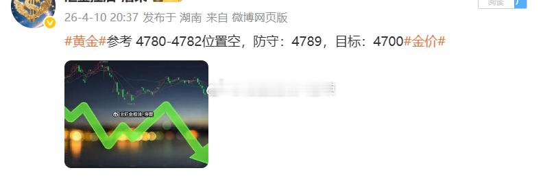 黄金4780位置空，现行情如期下跌，现报价4764位置，空单顺利浮盈160个点，