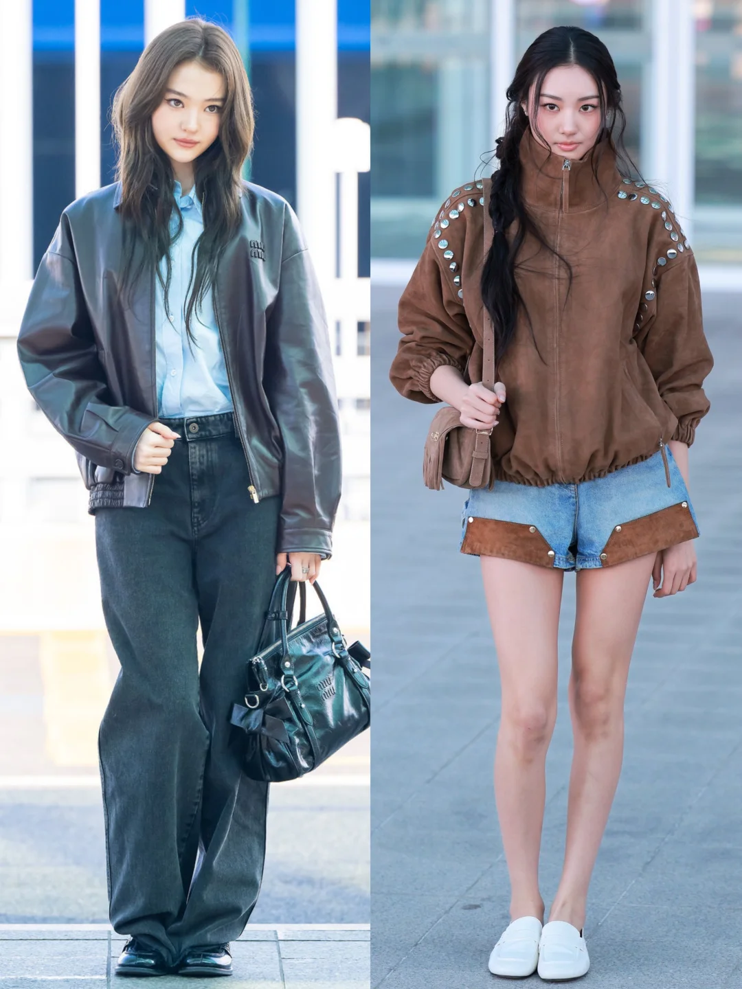 Ella、Gawon近两日机场穿搭，完全是衣架子