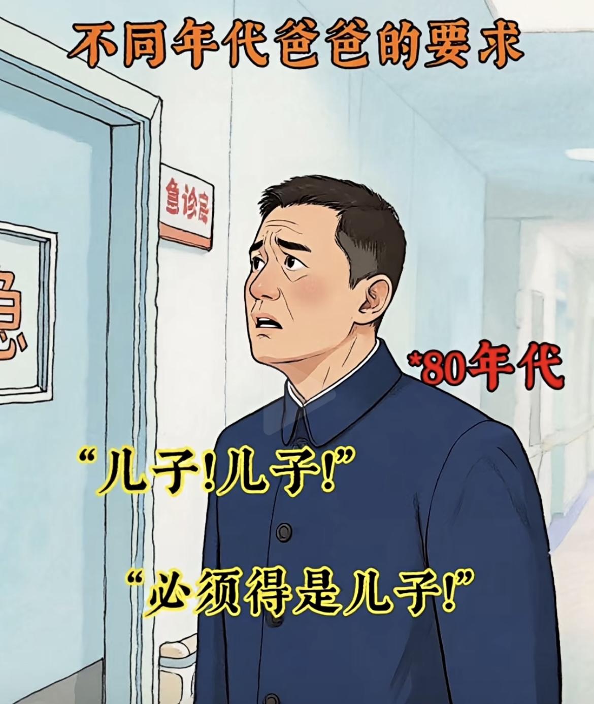 不同时代爸爸的期盼：变的是诉求，不变的是父爱

1. 80年代的爸爸：执着喊着“