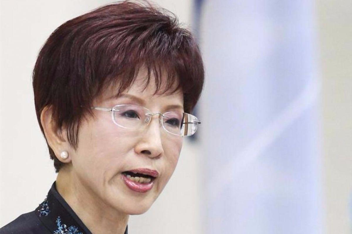 前中国国民党主席洪秀柱参加了今天在北京天安门广场举行的纪念中国人民抗战胜利暨世界