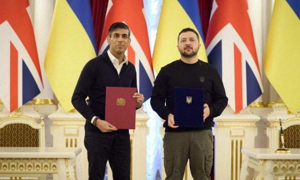 【欧洲事务还得看英帝！美帝也只是跟班！】英国首相苏纳克访问基辅，与乌克兰总统泽连