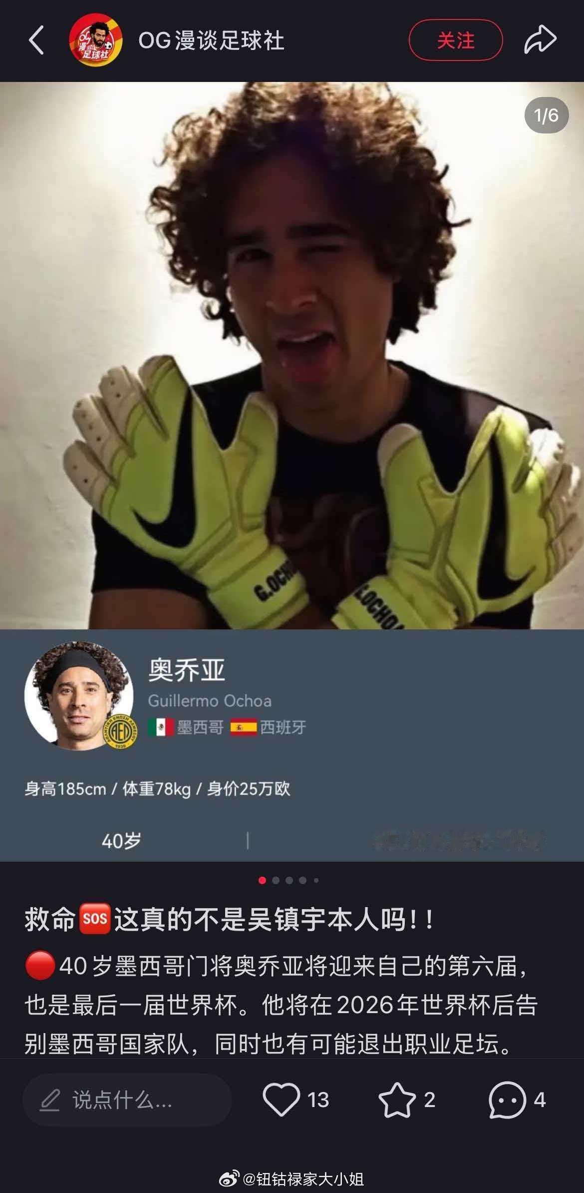 世界杯有自己的吴镇宇詹姆斯来小红舒，看世界杯了，墨西哥门将简直吴镇宇分宇，南非前