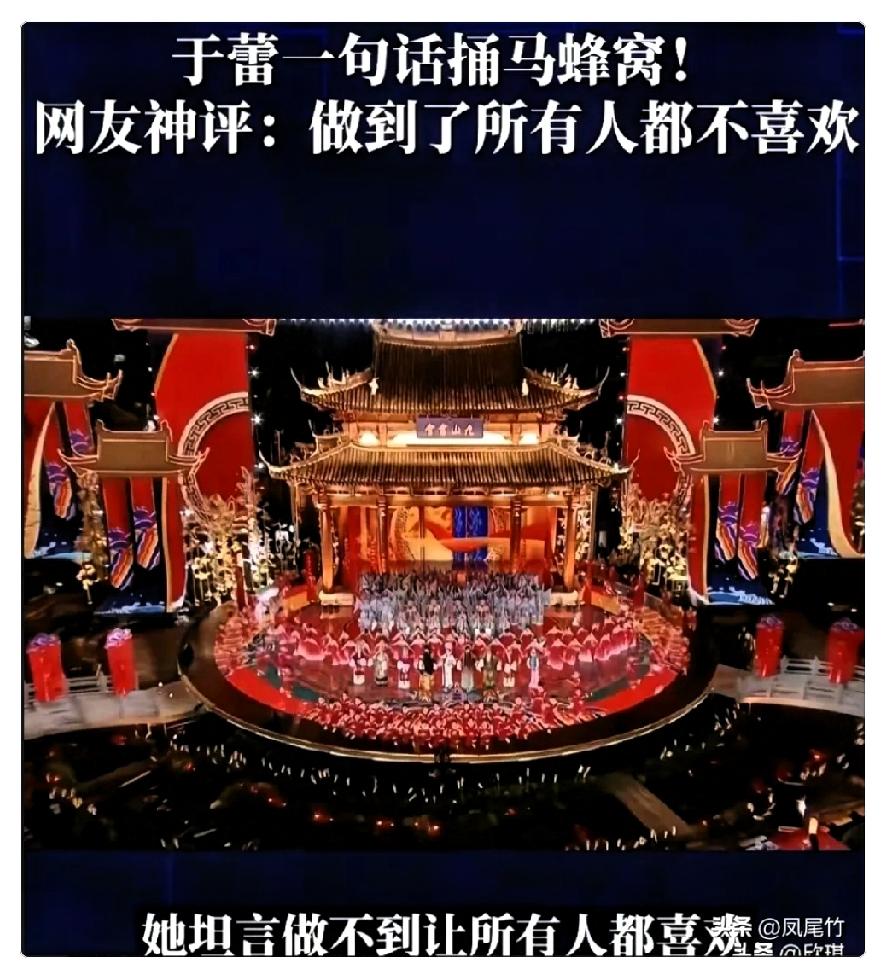 于蕾这句“没本事让全国满意”，
听着是自谦，细品全是傲慢。

这逻辑，像极了我公